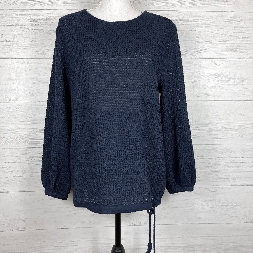 Sperry Open Knit Sweater Blue Medium